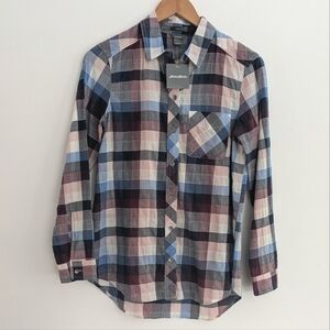 Eddie Bauer Classic Fit Plaid Cotton Button Down Shirt Size Small